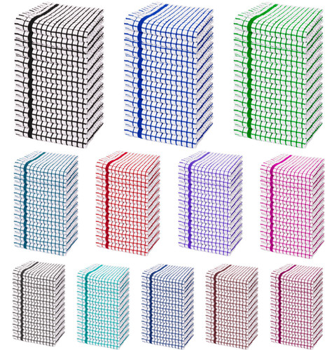 100x terry check tea towel - 100x,