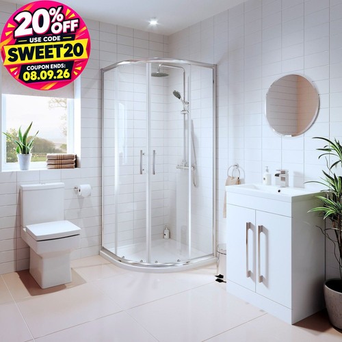 Bathroom suite quadrant shower - bathroom,