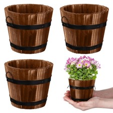 3 Pcs Rustic Wooden Bucket
