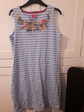 Womens Joules blue and white Striped dress