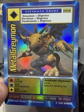 MetalGreymon DW-01 1999 Rare Holo Digimon Card Playstation Promo Bandai