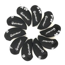 TaylorMade Neoprene Golf Iron Head Covers Headcover 10Pcs 4-9 PASL Black&White