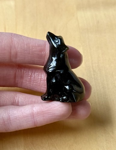 Golden obsidian crystal wolf - golden,