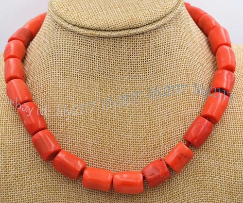 Natural orange coral - natural, 12-14mm