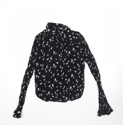 Women black bird print - h&m,