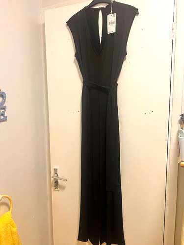 Mango black neck belted - v-neck,