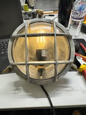 Industrial Bulkhead Light Wall Ceiling Silver Marine Aluminium Round Nautical