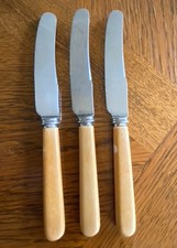 3x Vintage Tea/ Butter Knives - Latham & Owen. Sheffield.