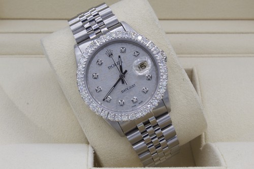 Rolex datejust 36mm custom - datejust, 3ct