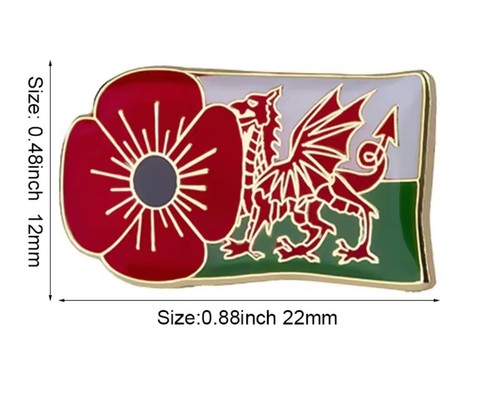 Welsh poppy enamelled - x,
