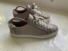 Moda In Pelle Italian Taupe / snake skin Leather Trainers Sneakers EU 37- Uk 4.