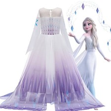 Girls Fancy Cosplay Kids Costume Party Outfit Frozen 2 Elsa Dress Up