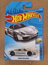 Hot Wheels Porsche 918 Spyder Rare Silver Factory Fresh 2018