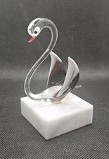 Delicate Vintage Glass Swan On
