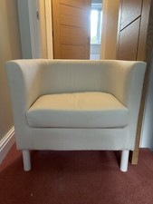 IKEA Cream Solsta Olarp Tub Chair With Solid Beech Legs