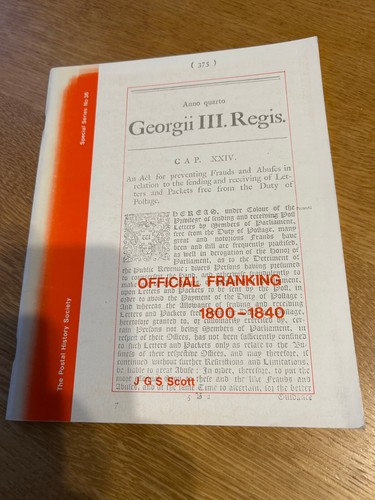 Official franking 1800 - official, 1800-1840