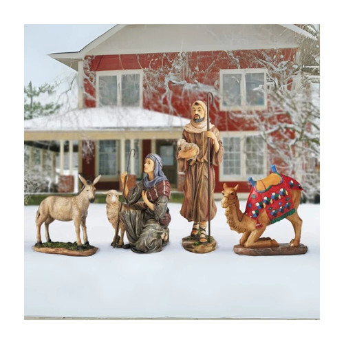 Real life outdoor nativity - outdoor, two