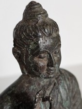 Antique Bronze Thai Buddha Statue. Highly Detailed, Wonderful Patina. 10Cm High