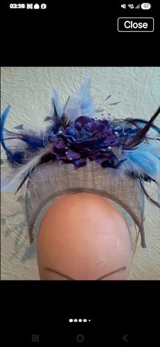 Purple silver feather - purple,