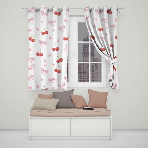 Pink cherry bow eyelet - cherry,