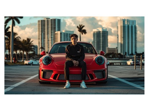 Red sports car urban - car,