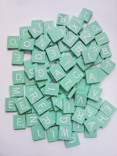Wood letter tiles - letter, 100