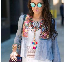 ZARA Jacket Top Large Cotton