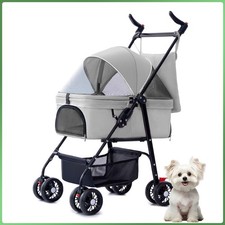 Pet Stroller Dog Puppy Cat Pram Pushchair Travel Cart Jogging Buggy Carrier UK