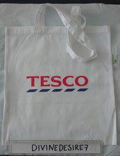 Tesco Tote Bag White Recycled Cotton Brand New shopping Advertising Supermarket