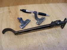 RARE VINTAGE CRITTALL WINDOW STAY+PEG & KEEPER--ALL SOLID BRASS--5 3/4"-- No 379