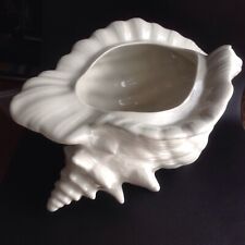  Vintage Huge Cream Pottery Conch Shell Planter Perfect Victorian Bathroom Look