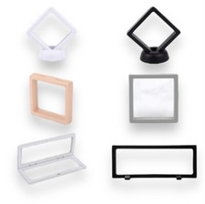 Coin Display White and Black Floating Frame - Square + Rectangle Jewellery