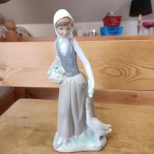 Nao by Lladro Girl Feeding Goose - 24 cms high