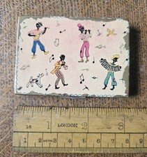 Vtg Vogue Vanities Compact Enamel Swing Jazz Band Accordion Banjo Saxophone