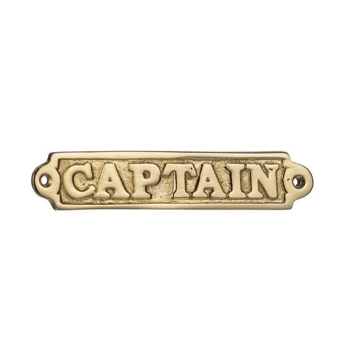 Brass decor door sign captain - brass,