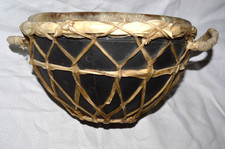 METAL STEEL BONGO DRUM WITH HIDE AND HIDE HANDLES QUALITY MUSICAL PERCUSSION INS