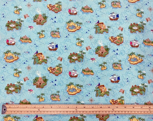 Pirate cotton fabric makower - pirate,