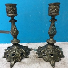Vintage Pair Of Ornate Cast