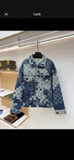 2024Ss Louis Vuitton Damier Classic Denim Jacket Size 50 Damoflage Logo Button