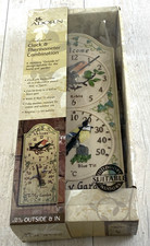 Clock & Thermometer Combination 'Outside-In' Design Weather Resistant