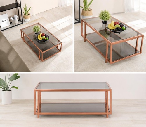 Smoked glass coffee table - smoked, 100