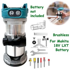 6 Speeds Cordless Brushless Wood Trimmer Compact Router For Makita 18V Battery
