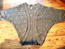 Ladies brown batwing edge to edge three quarter sleeved cardigan SizeL New Look