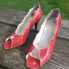 Clive Shilton for Rayne Vintage Red Stiletto Shoes Very Collectable Size 5