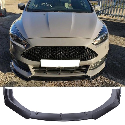Matte black front bumper lip - black,