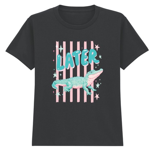 Later girls shirt alligator - later,