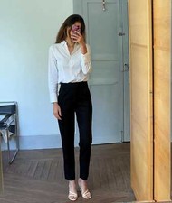 White professional work button up shirt, Crisp Blouse, Danish Style, Formal work