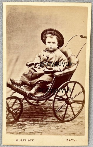 Cdv boy pram - three, wheeled