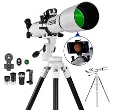 80mm Aperture 700mm Refractor Telescope, High Transmission Travel Telescope