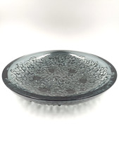 Verlys France Bluish Grey Art Deco Pressed Molded Glass Centerpiece Cup 1930